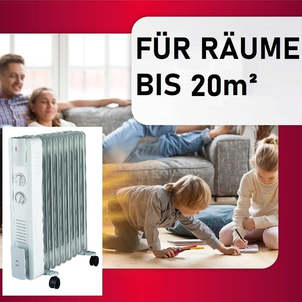 JUNG Ölradiator YPSOS WIN15 elektrische Heizung mobile Elektroheizung Ölradiator, 1500 W, Heizung Elektro Energiesparend, Ölradiatoren, Ölheizung, Heizgerät