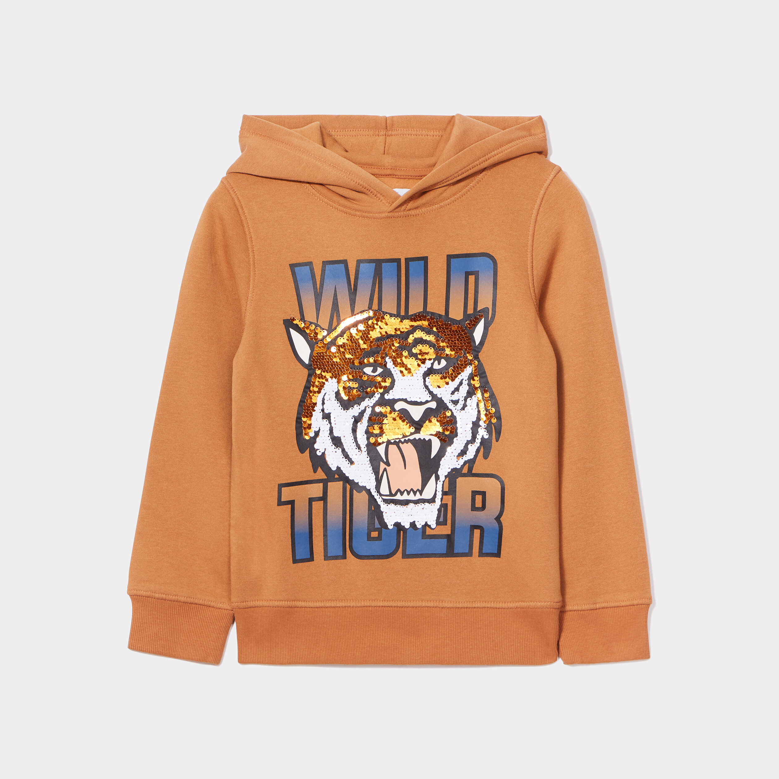 Sweat à capuche hoodie avec sequins marron cognac garçon | La Halle