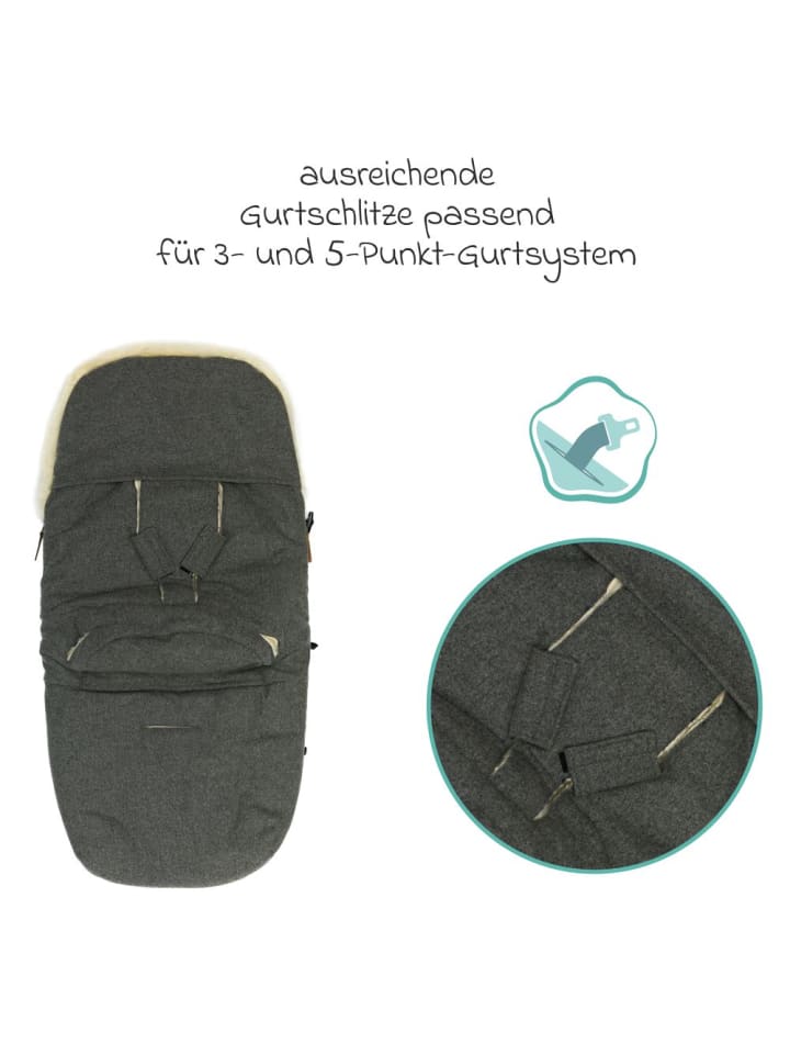 fillikid Lammwoll-Fußsack Makalu Wool für Buggy, Sport- in grau günstig kaufen onesize