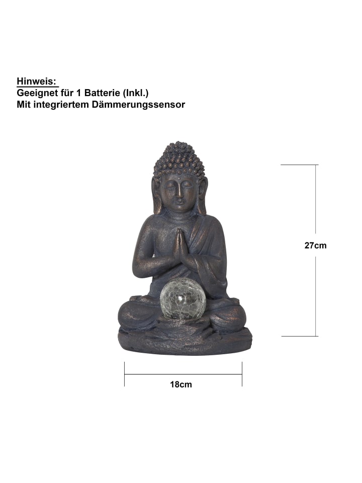 STAR Trading Solar Dekorationsleuchte Buddha in Silber günstig kaufen onesize