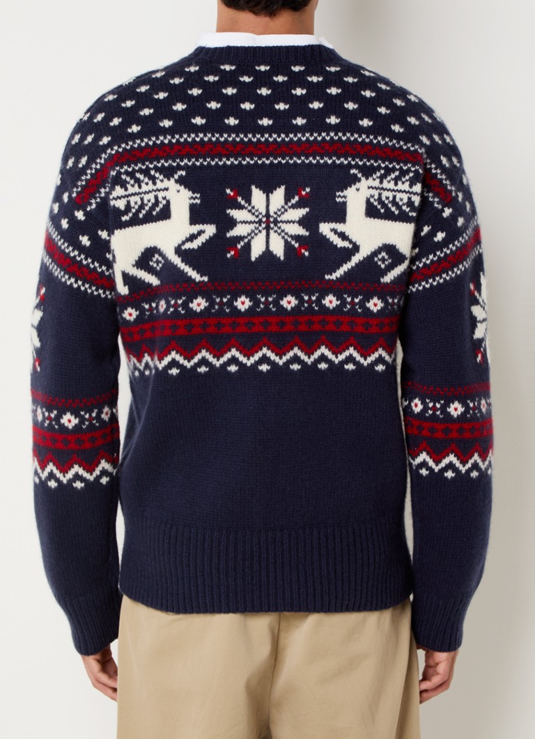 Ralph Lauren Fine-knit wool pullover with knitted-in pattern
