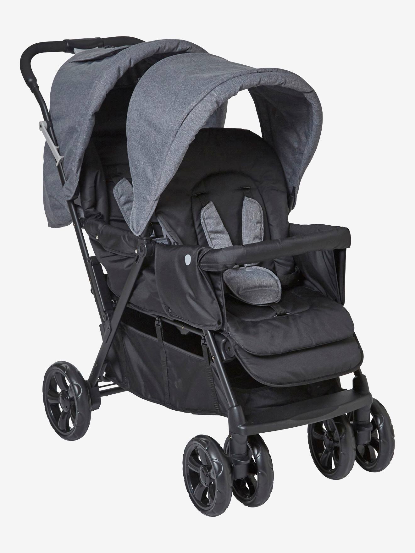 Poussette double vertbaudet Duocity2 gris