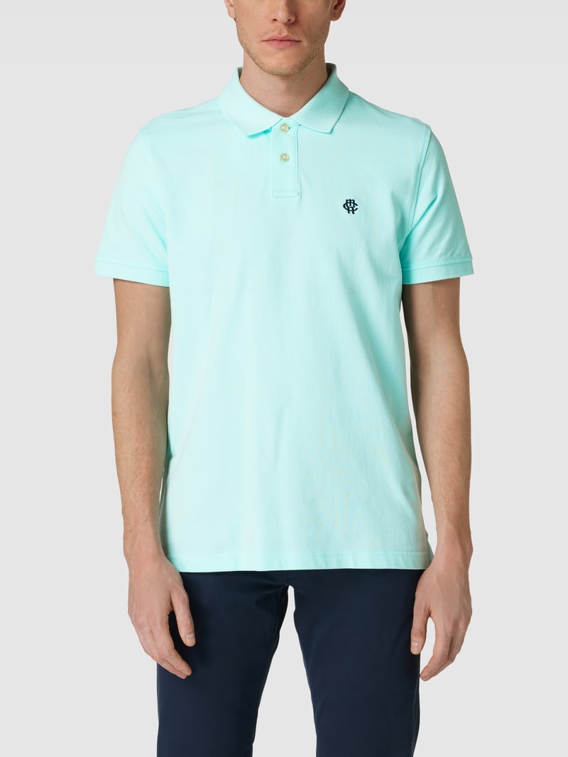 Poloshirt mit Logo-Stitching in jeans