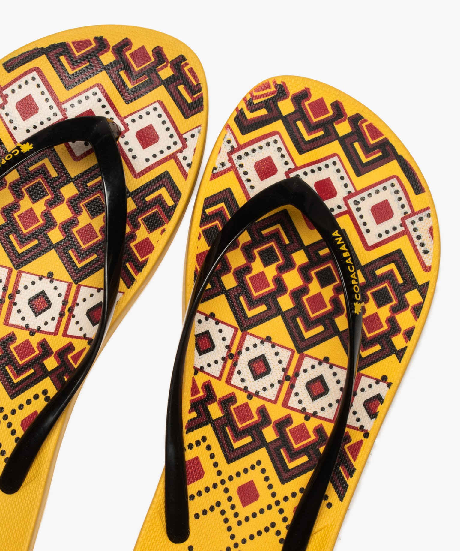 Tongs femme imprimées à fines brides - Copacabana jaune | GEMO
