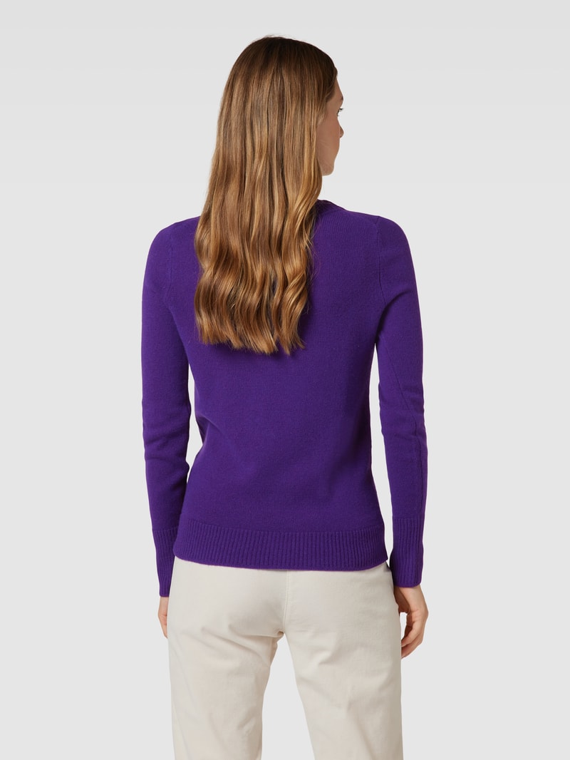 Strickpullover mit Rundhalsausschnitt in purple