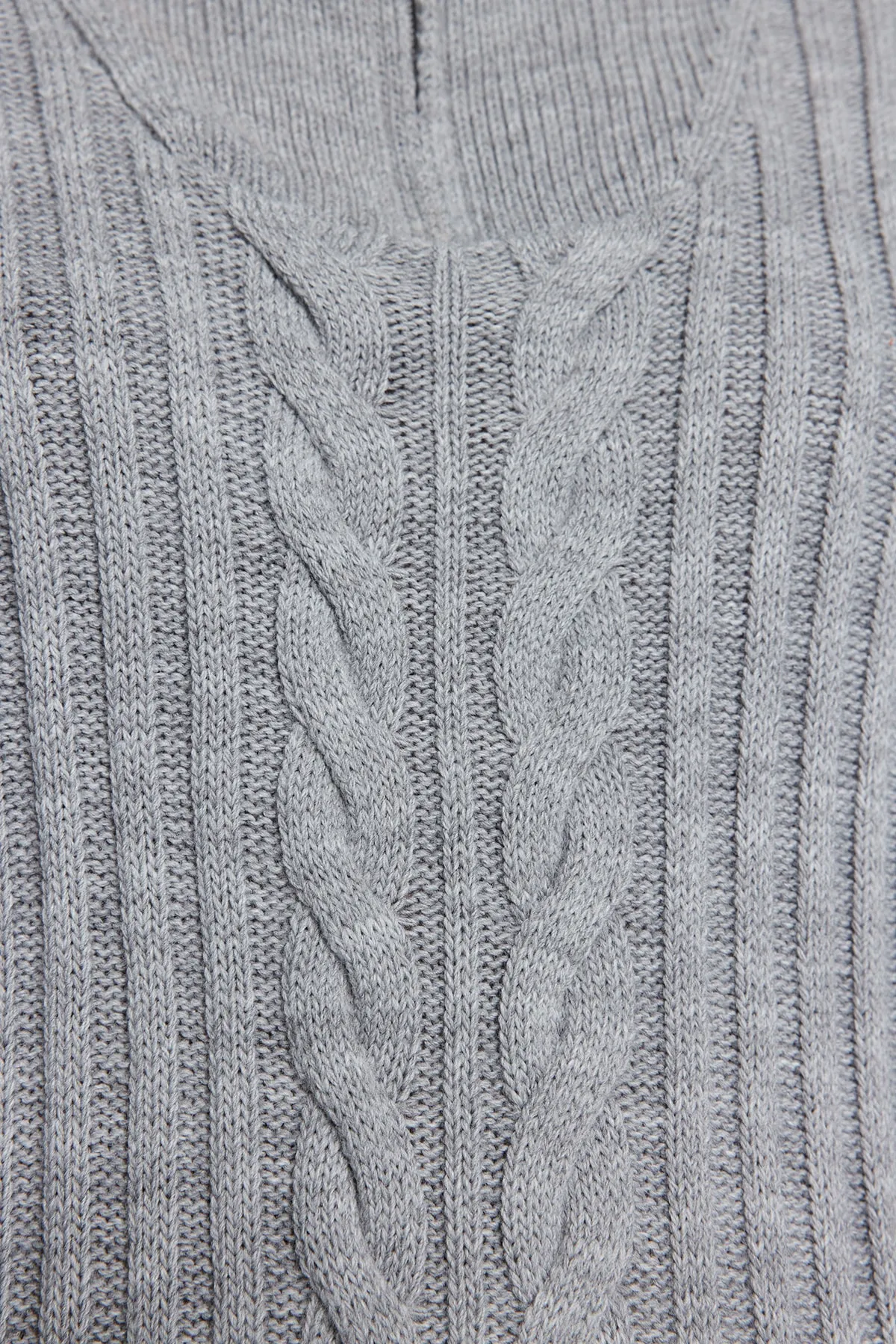 Trendyol Modest  Grauer Thessaloniki-Strickpullover mit Reißverschluss TCTAW23AK00017