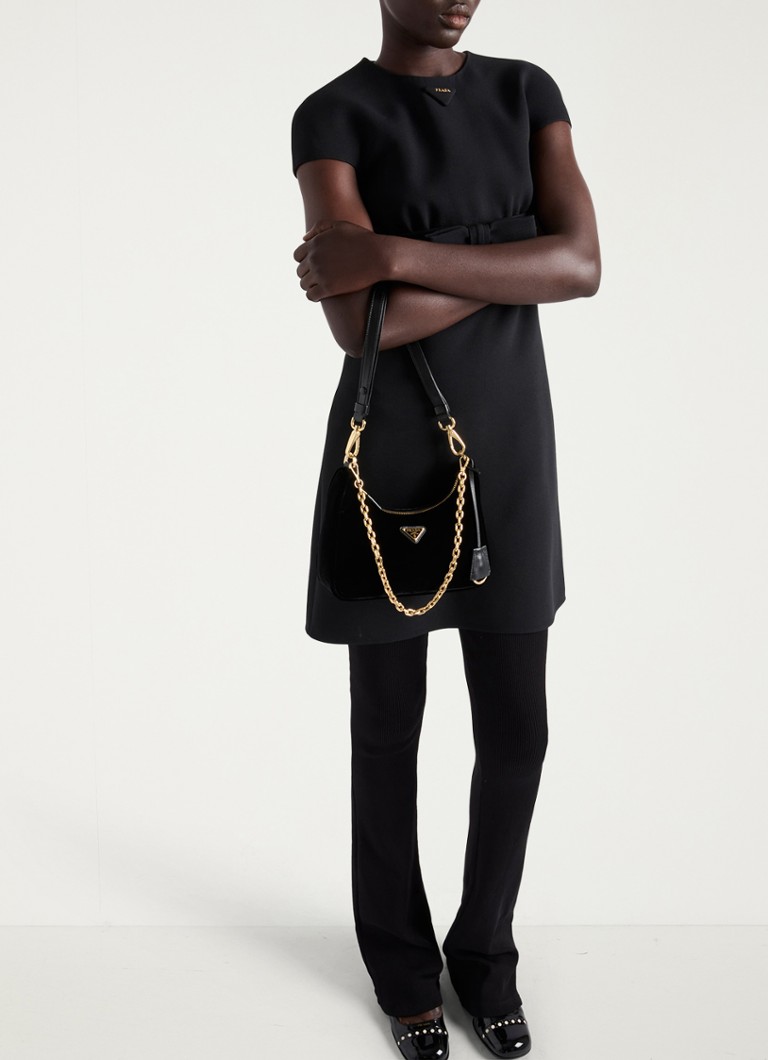 Prada Re-Edition velvet shoulder bag with leather details