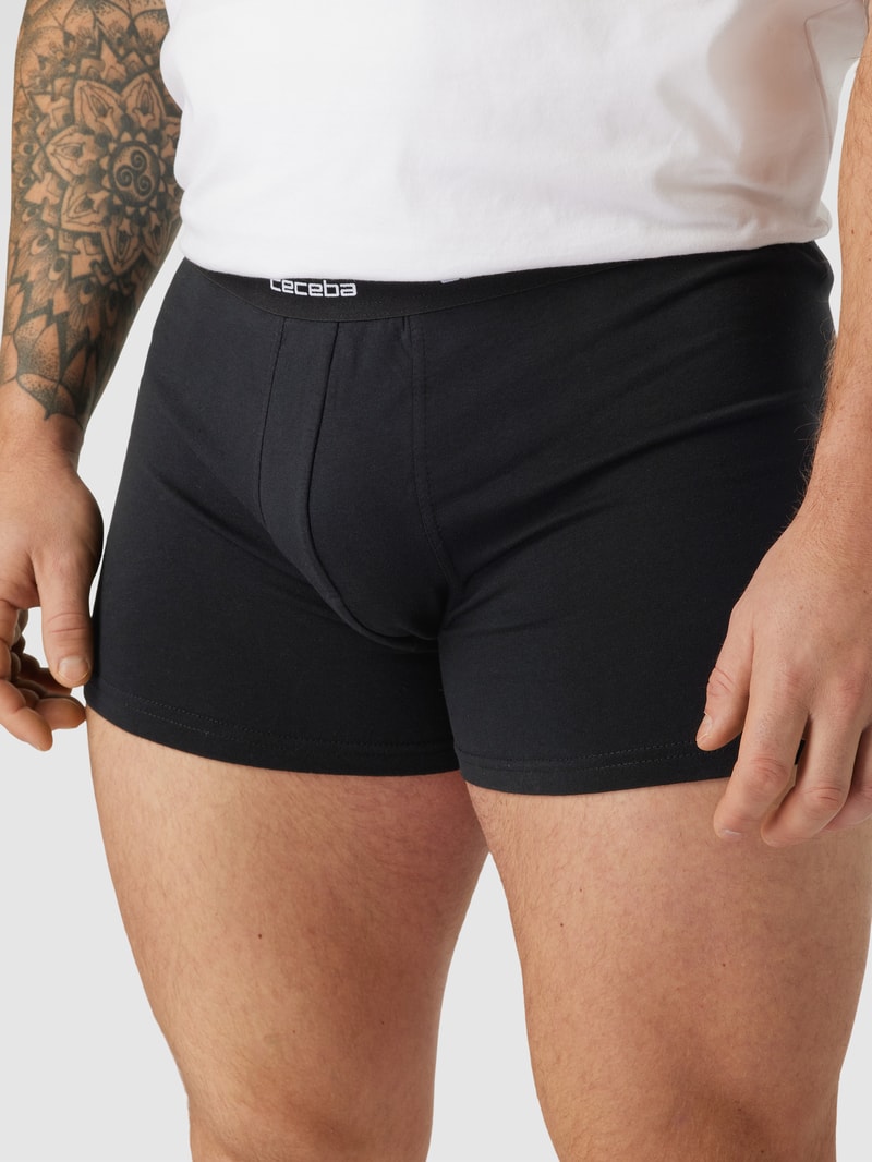 PLUS SIZE Trunks mit elastischem Logo-Bund im 2er-Pack in schwarz