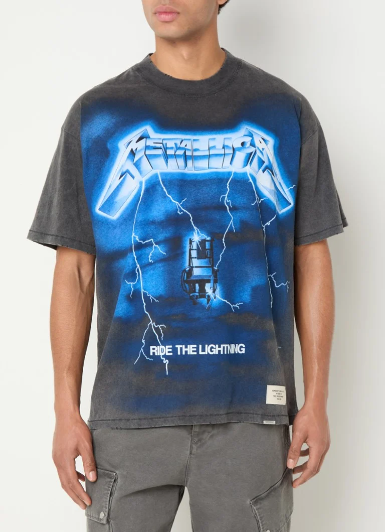 Tricou Metallica cu imprimeu Ride the Lightning, din amestec de bumbac organic.