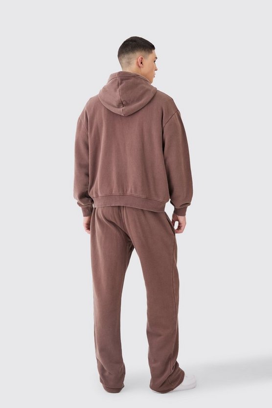 Kastiger Oversize Man Trainingsanzug mit Reißverschluss und Kapuze