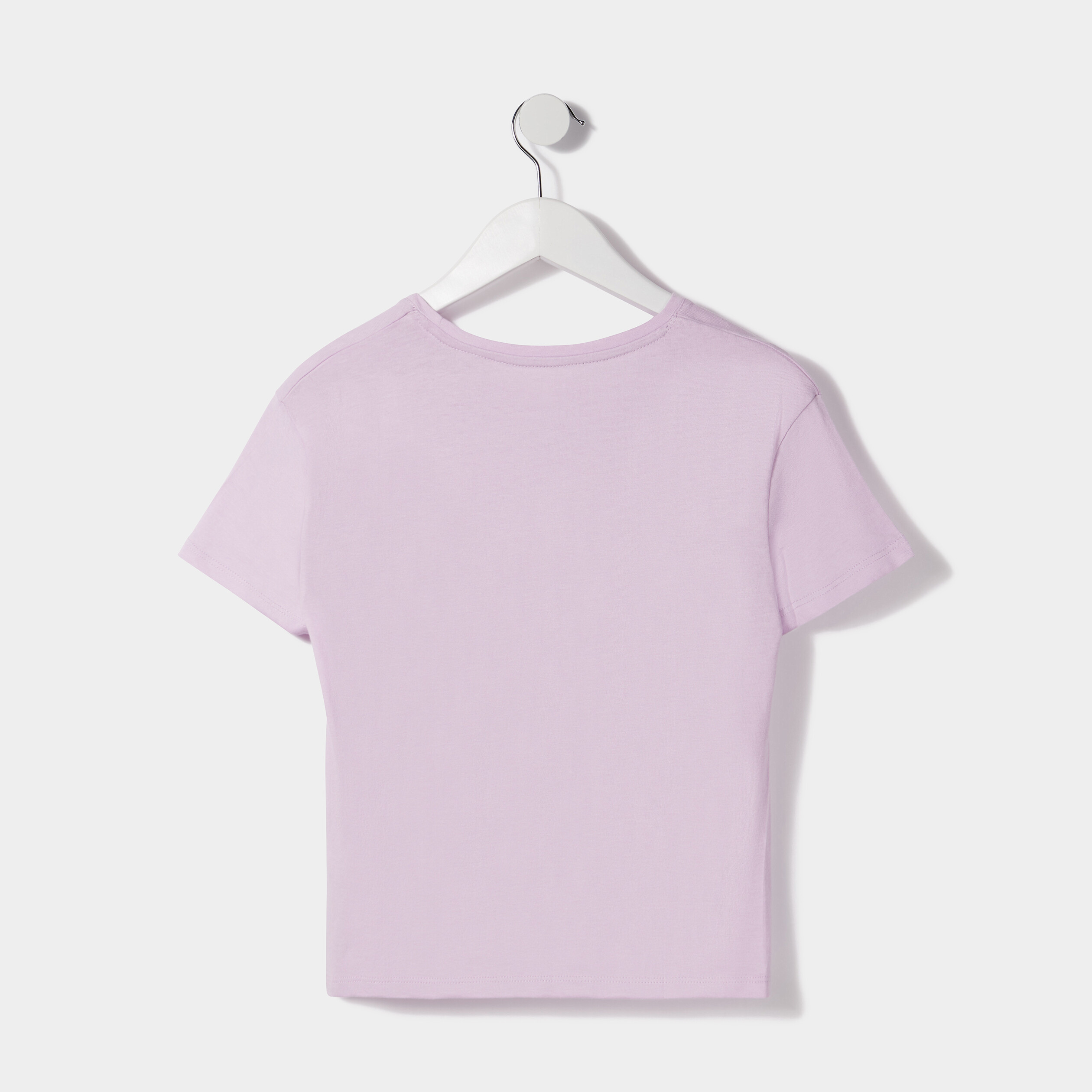 T-shirt manches courtes noué parme fille | La Halle