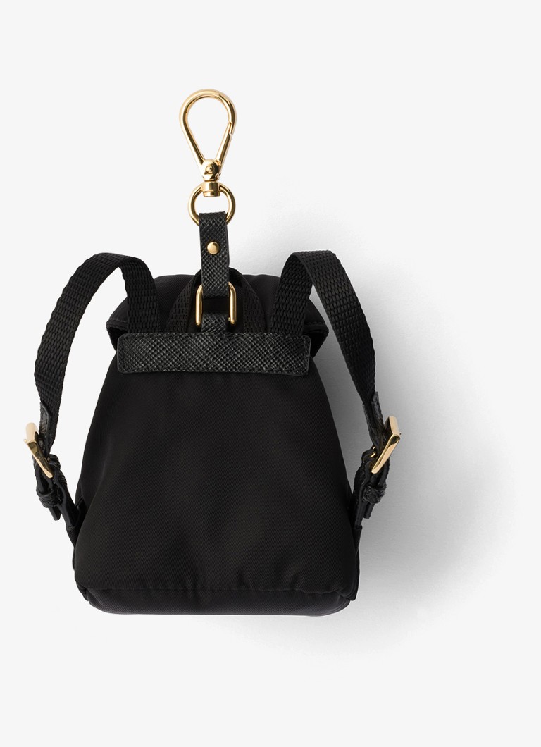 Portachiavi Mini Prada Icon in nylon resistente