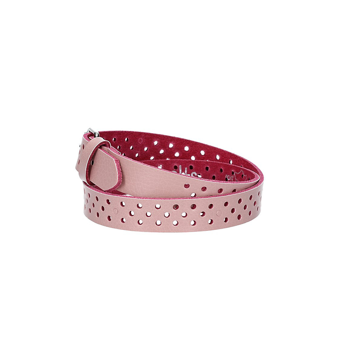 Kindergürtel 20mm in Rosa mit durchgehender Lochung und Rollschließe für Kinder