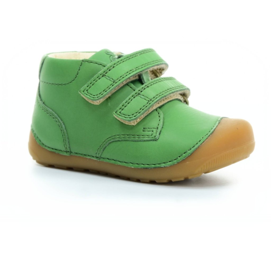 Bundgaard Petit Velcro Green grüne Mid Cut Barfußschuhe