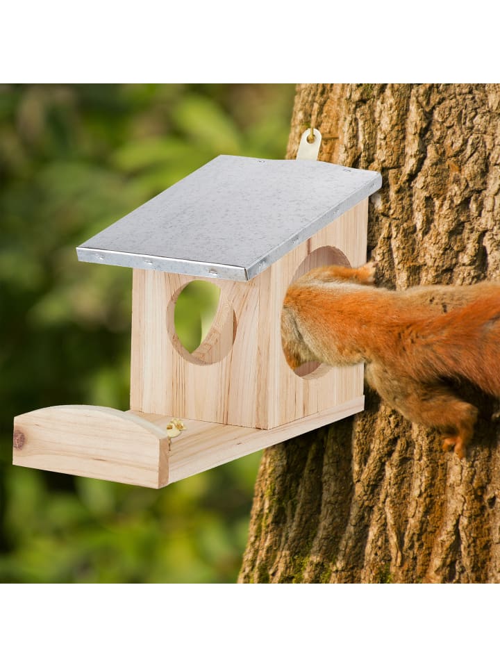 relaxdays Eichhörnchen Futterhaus in Dunkelgrün günstig kaufen onesize