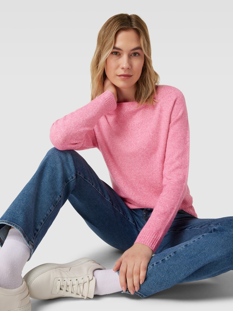 Strickpullover mit Rundhalsausschnitt Modell 'DOFFY' in pink
