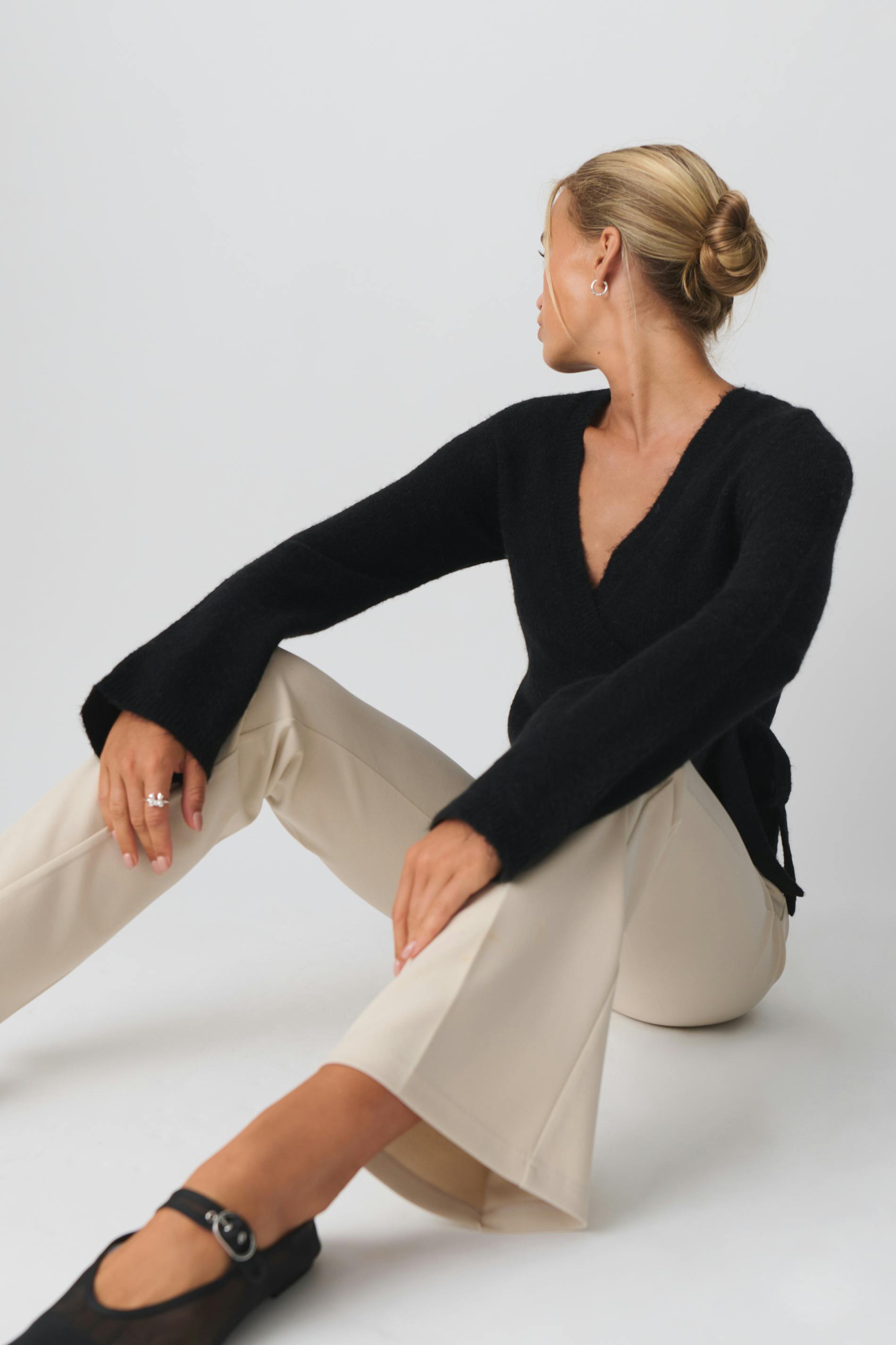 Knitted wrap cardigan