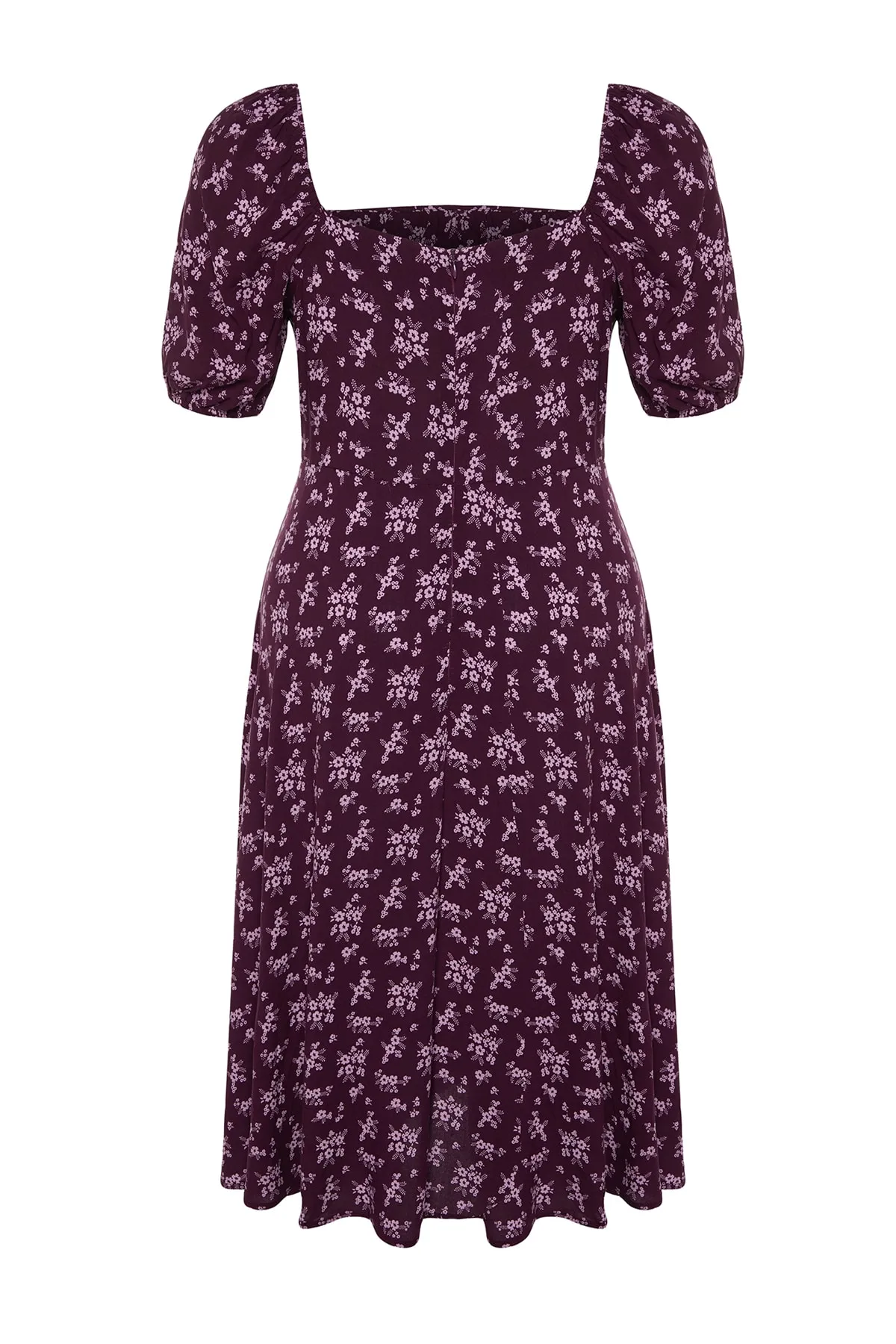 Trendyol Curve  Pflaumenfarbenes, gepunktetes gewebtes Kleid TBBSS22EL1712