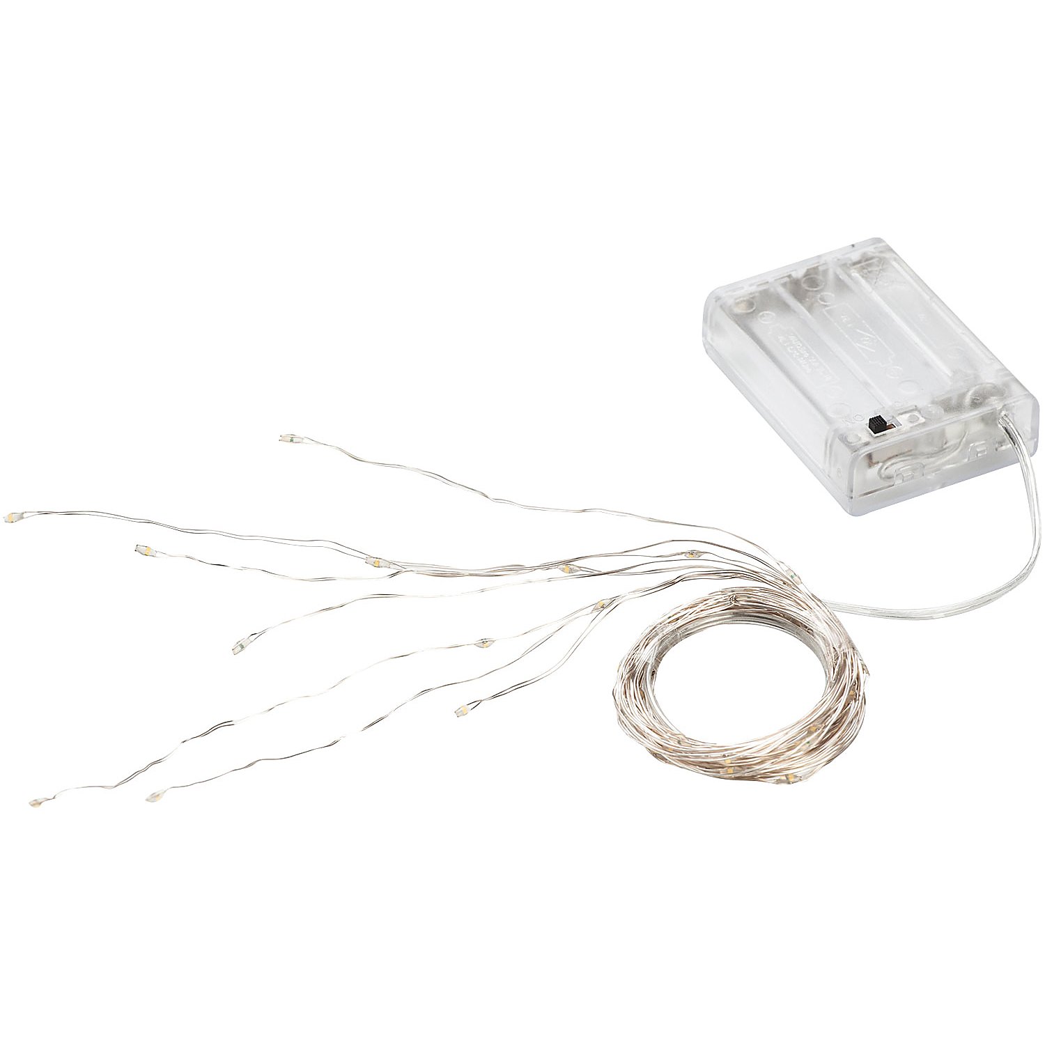 LED Micro-Bündellichterkette mit Batteriekasten und Timer, 60 LEDs