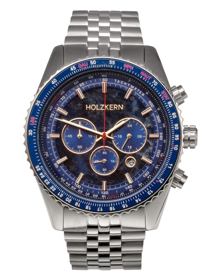 Holzkern Herrenuhr Chronograph Openhorizon Marmor Blau günstig kaufen onesize