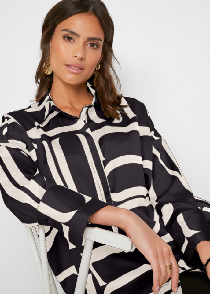 Oversize Satin Bluse