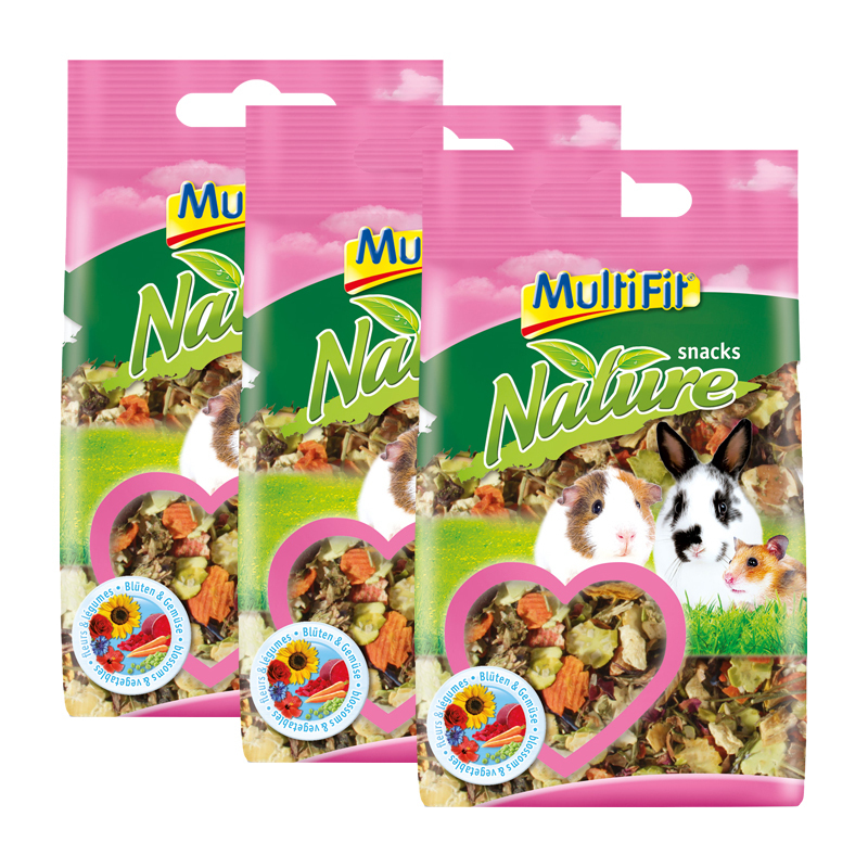 MultiFit Snacks MultiFit Nature snacks Blüten & Gemüse 3x100g