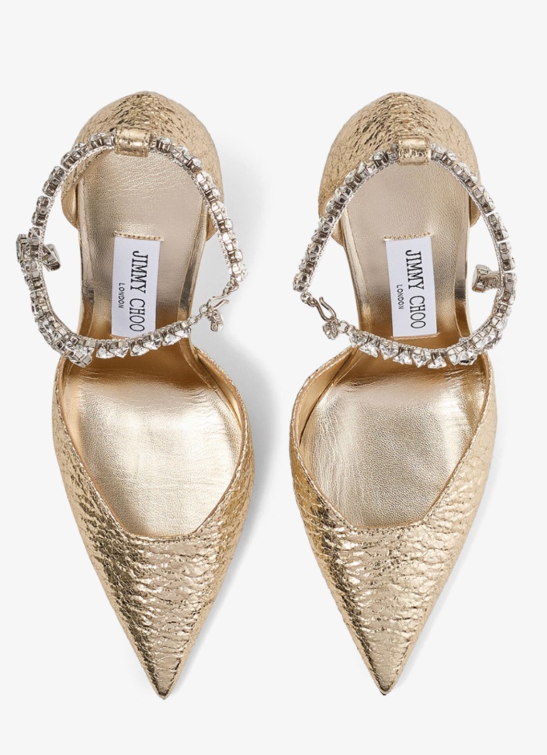 Jimmy Choo Stevie 100 -korkokengät metallinhohtoisella viimeistelyllä