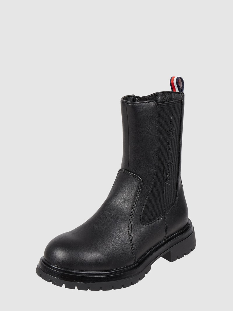 Chelsea Boots in Leder-Optik Modell 'Ashlyn' in schwarz