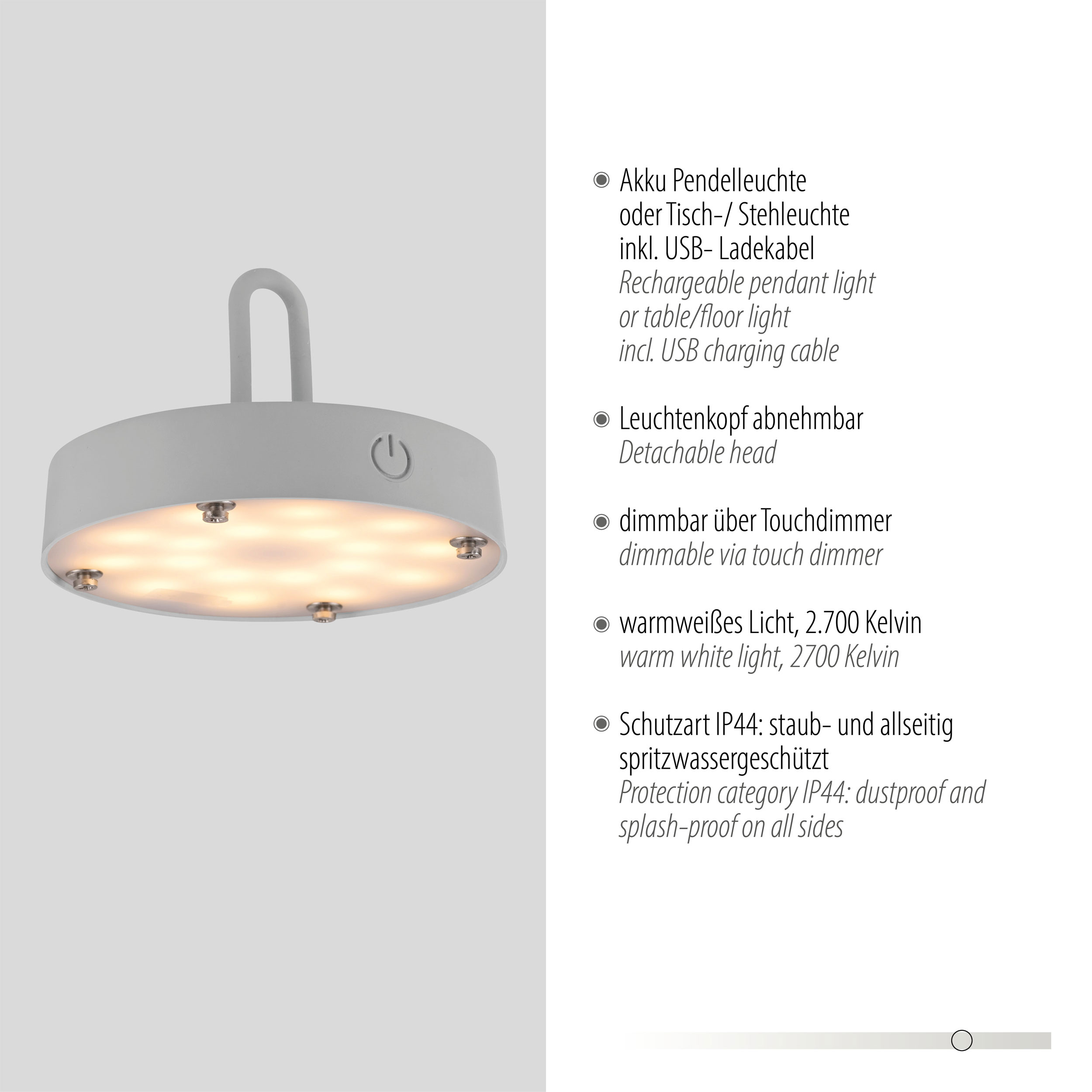JUST LIGHT.LED-Akku-Tischleuchte 1flg