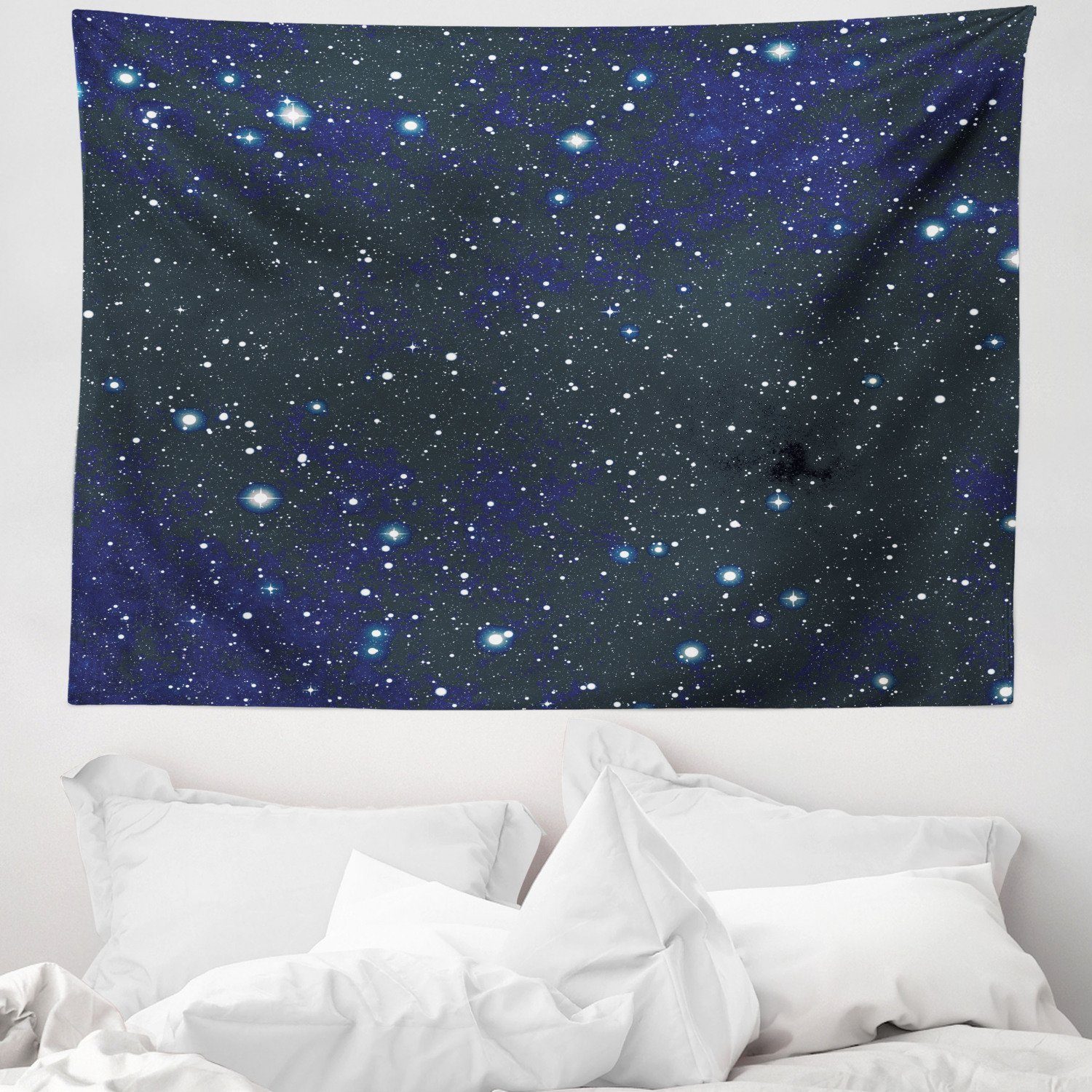 Wandteppich aus Weiches Mikrofaser Stoff Für das Wohn und Schlafzimmer, Abakuhaus, rechteckig, Galaxie Vivid Celestial Sky View