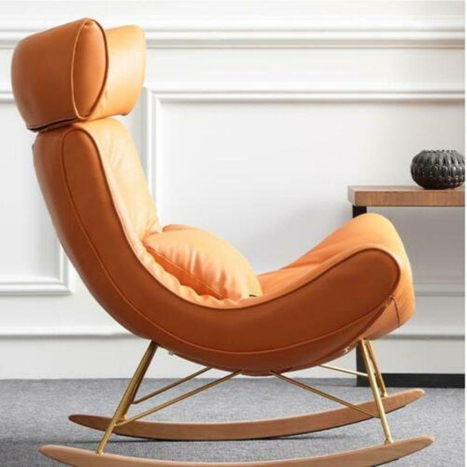 JVmoebel Schaukelstuhl Sessel Metall Design Polster Lounge Club Stuhl Sitz Luxus Zimmer Neu