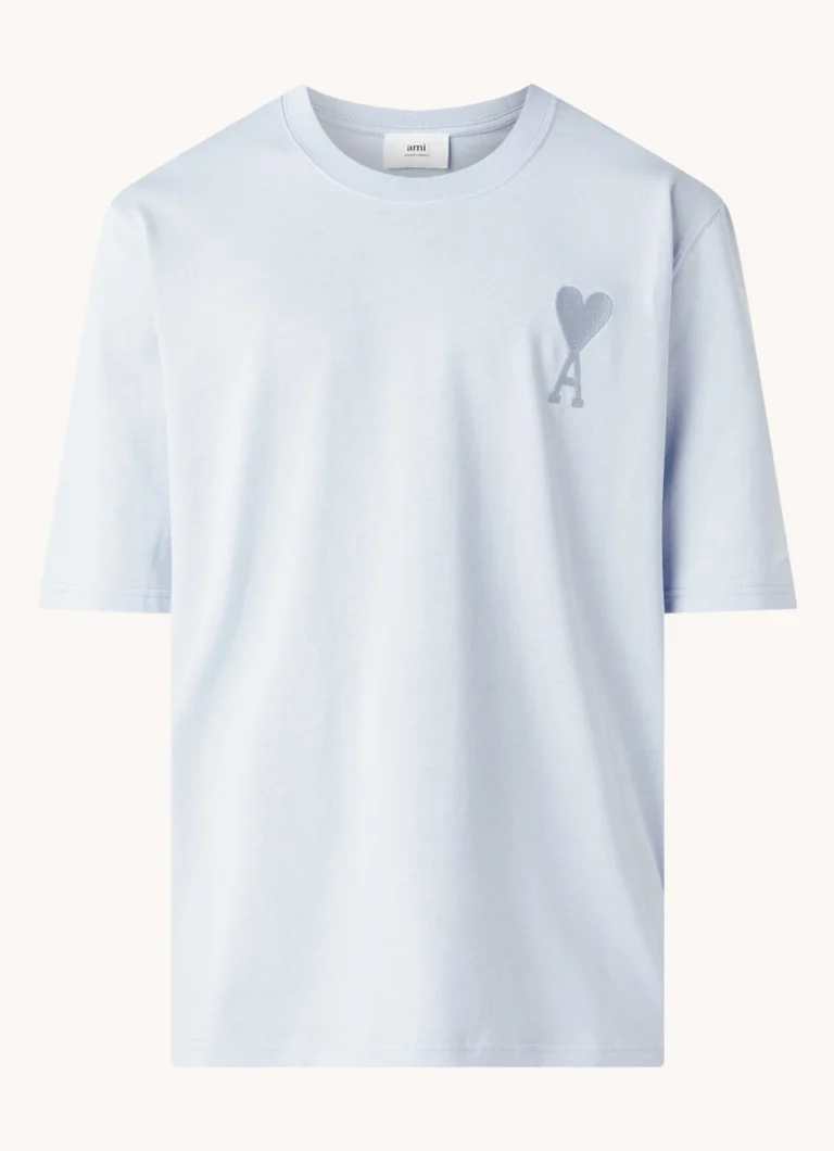 Tricou AMI Paris din bumbac organic cu logo brodat