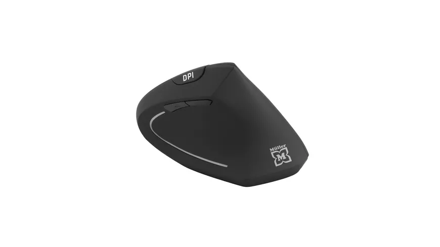 Müller ergonomische 5-Tasten Maus mit optischem Sensor für Rechtshänder, kabelgebunden, schwarz