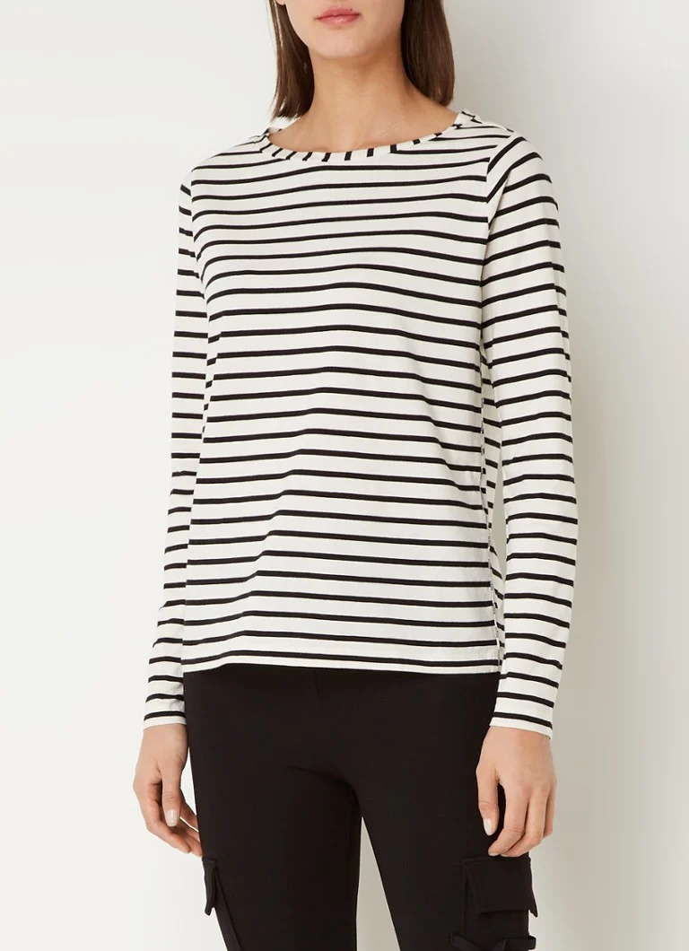 Camicia a maniche lunghe in cotone biologico 10DAYS con stampa a righe