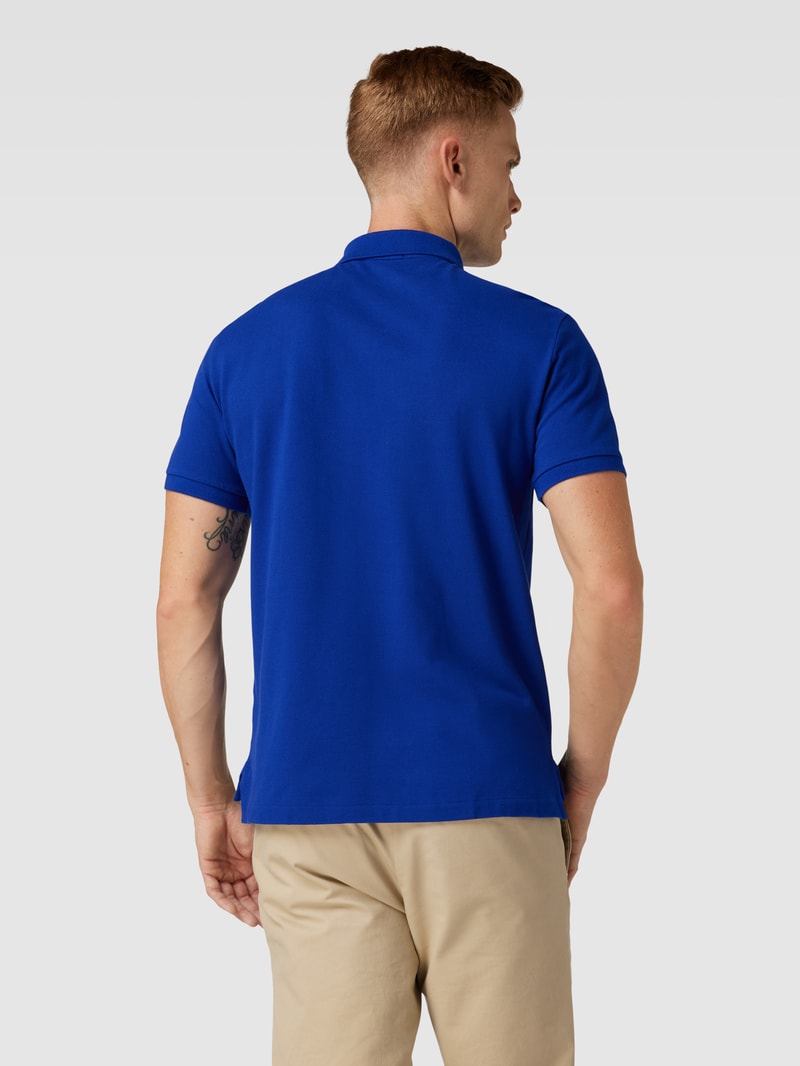 Poloshirt mit Logo-Stitching Modell 'BASIC' in royalblau