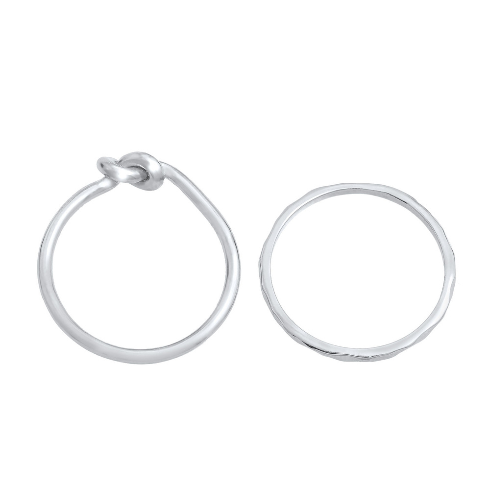 Elli Elli Bague Femmes Duo Knot Trend Basic Minimal en argent sterling 925 Bague
