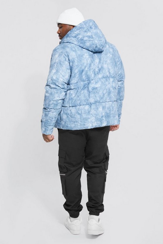 Plus Batik Steppjacke mit Kapuze