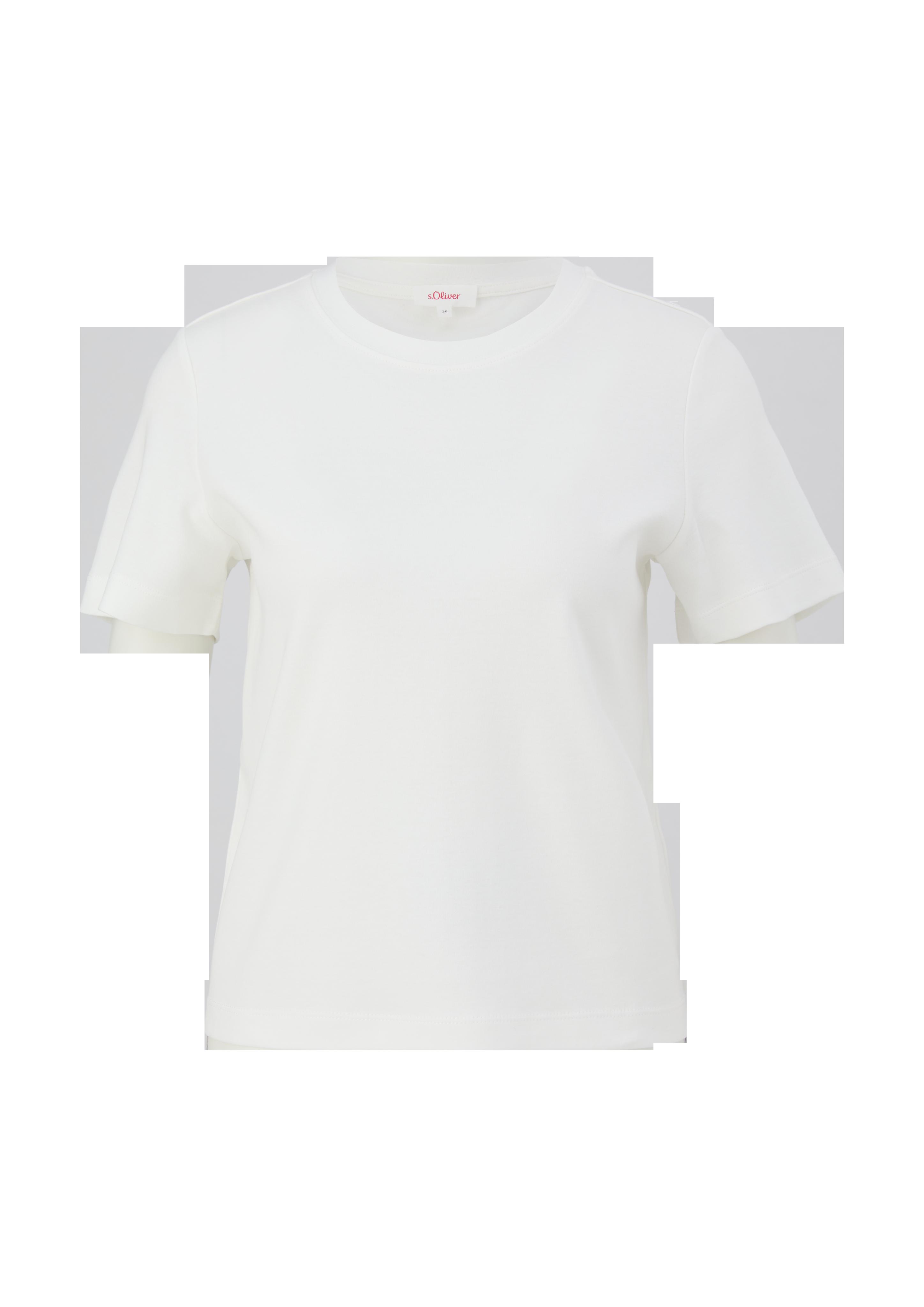 Leicht verkürztes Baumwollshirt  2132906-0210