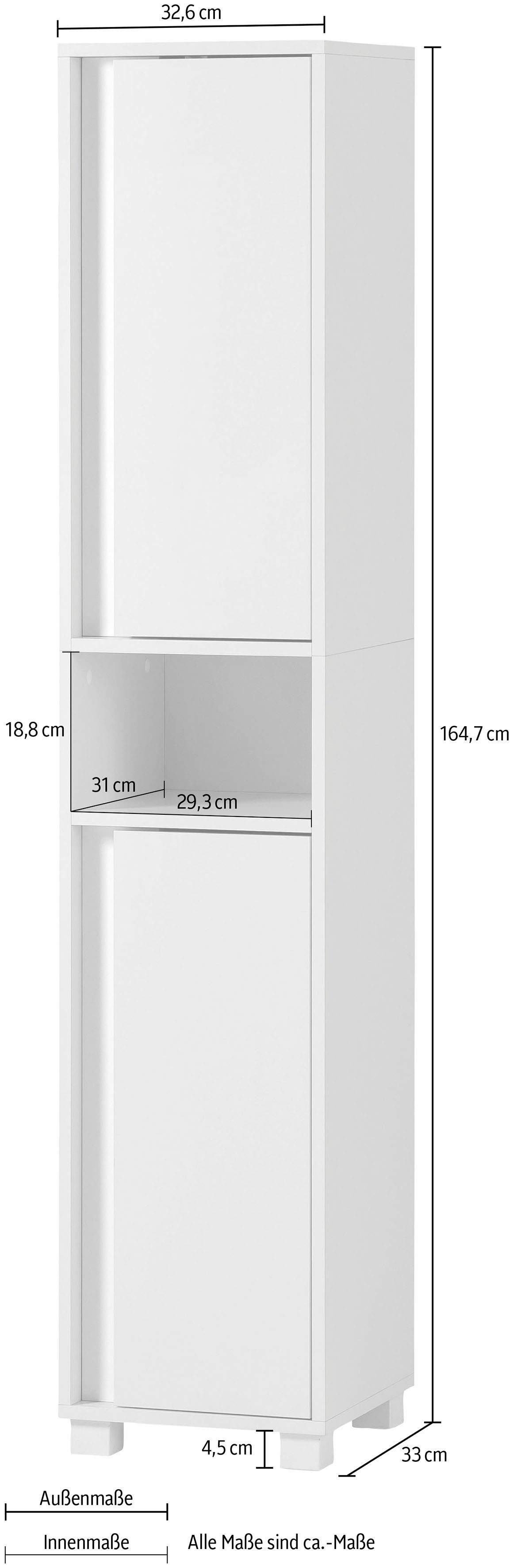INOSIGN Badmöbel-Set Dex, (3-St), bestehend aus Waschbeckenunterschrank, Hochschrank, Spiegelschrank