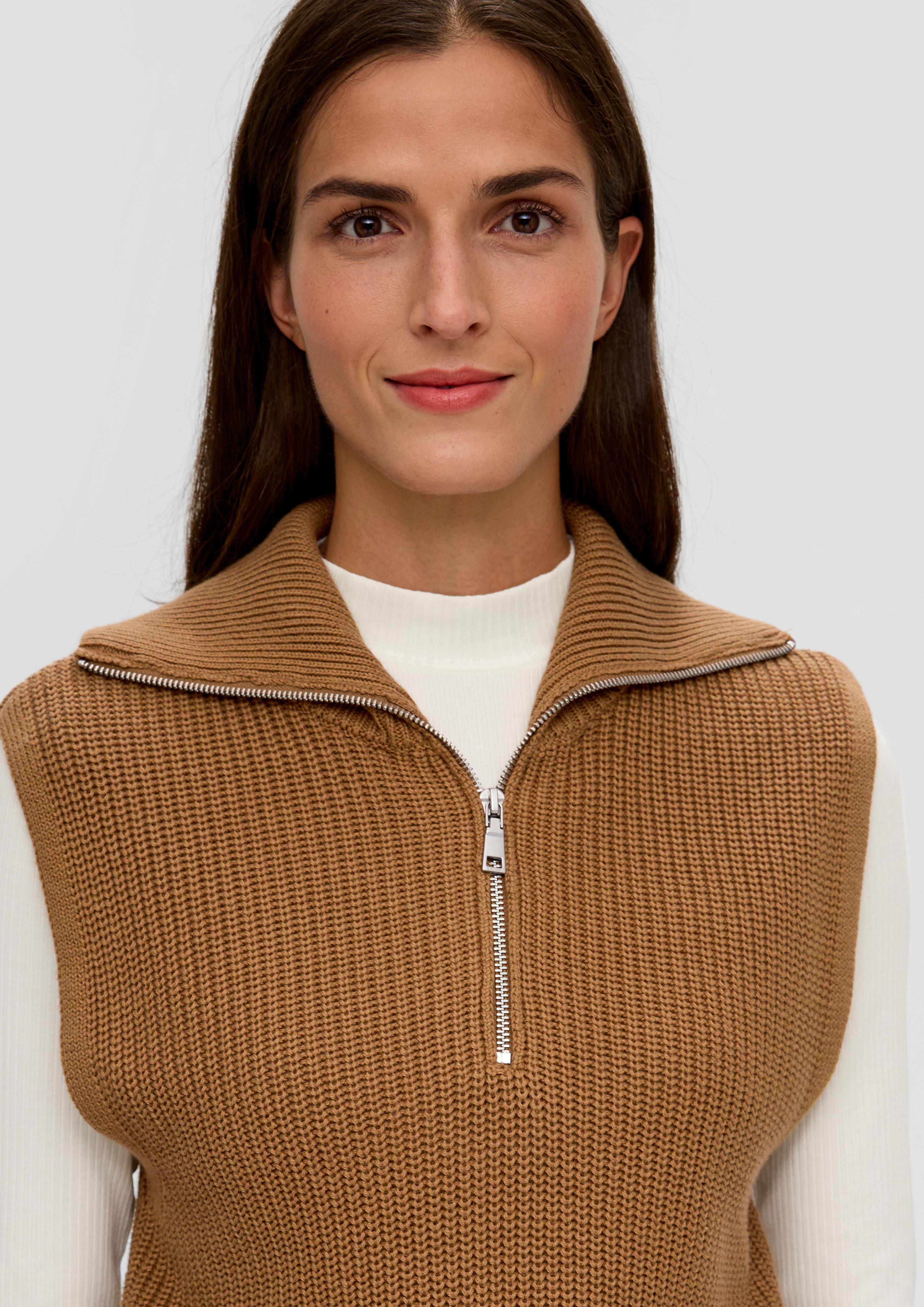 Strickpullunder mit Troyer-Kragen  2134429-8469