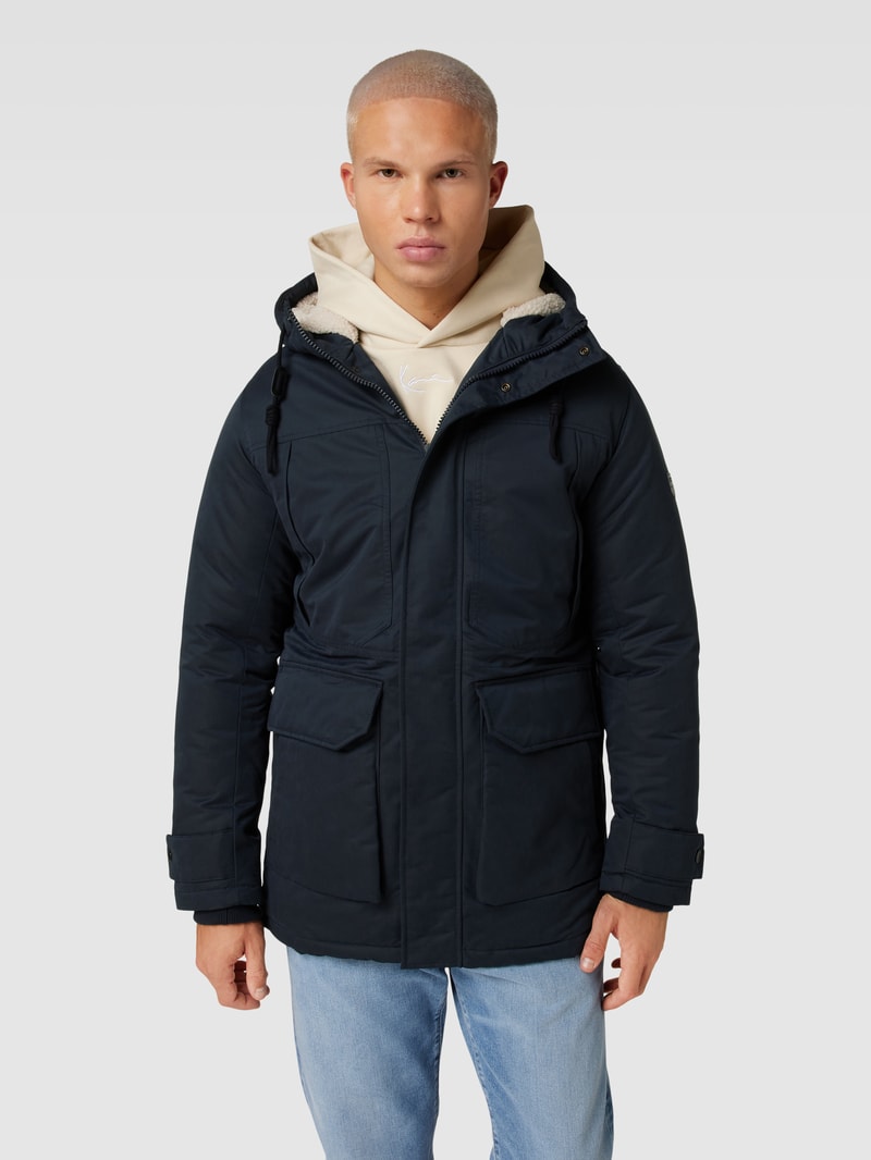 Parka mit Pattentaschen Modell 'ECLIP' in dunkelblau