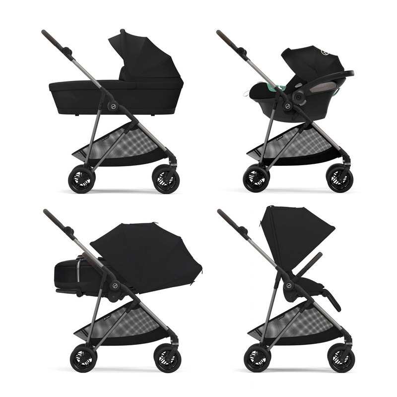 Poussette citadine Melio 3 moon black Cybex