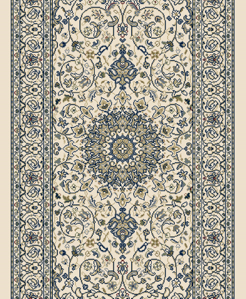 Webteppich Rubin Creme-Gold 80 x 150 cm