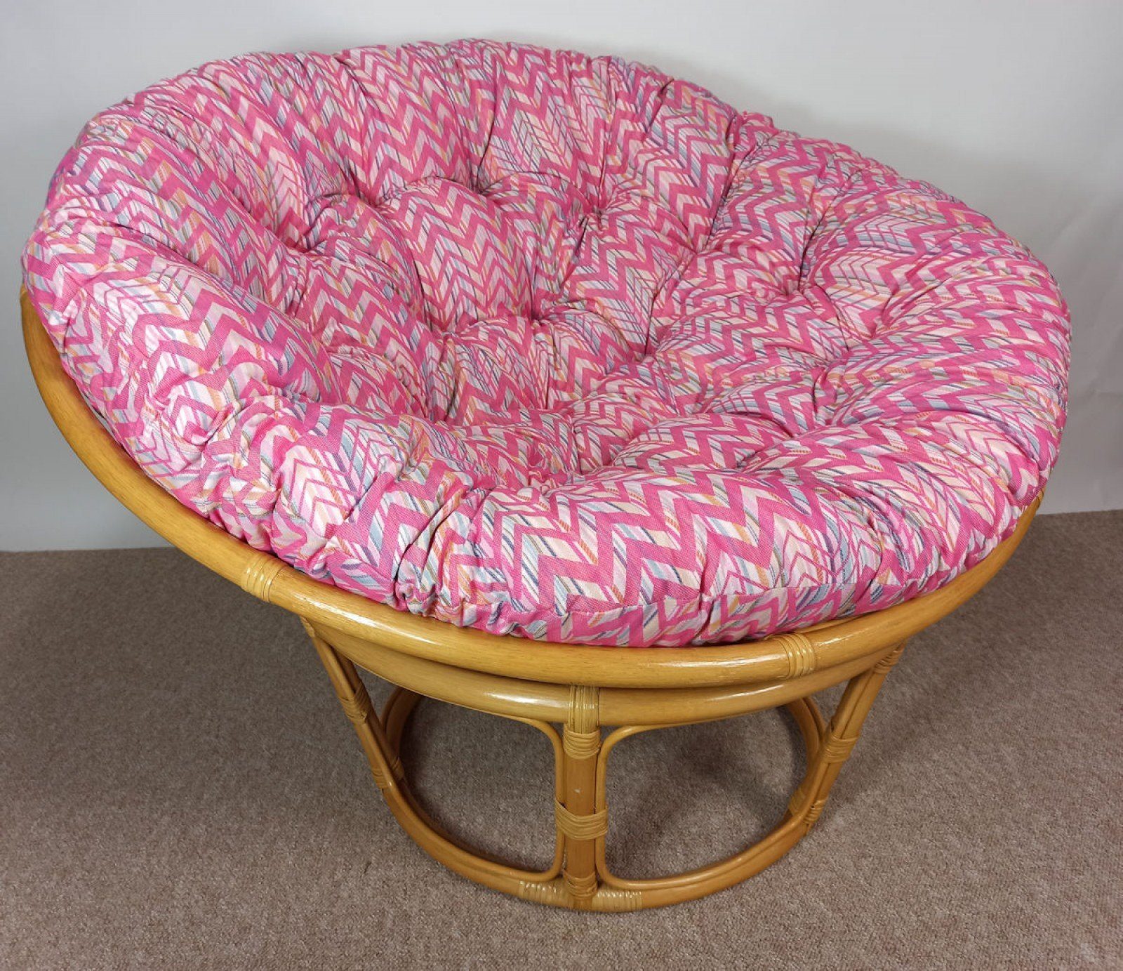 Rattani Rattanstuhl Rattan Papasansessel Papasan 110 cm cm Stoff California Dream