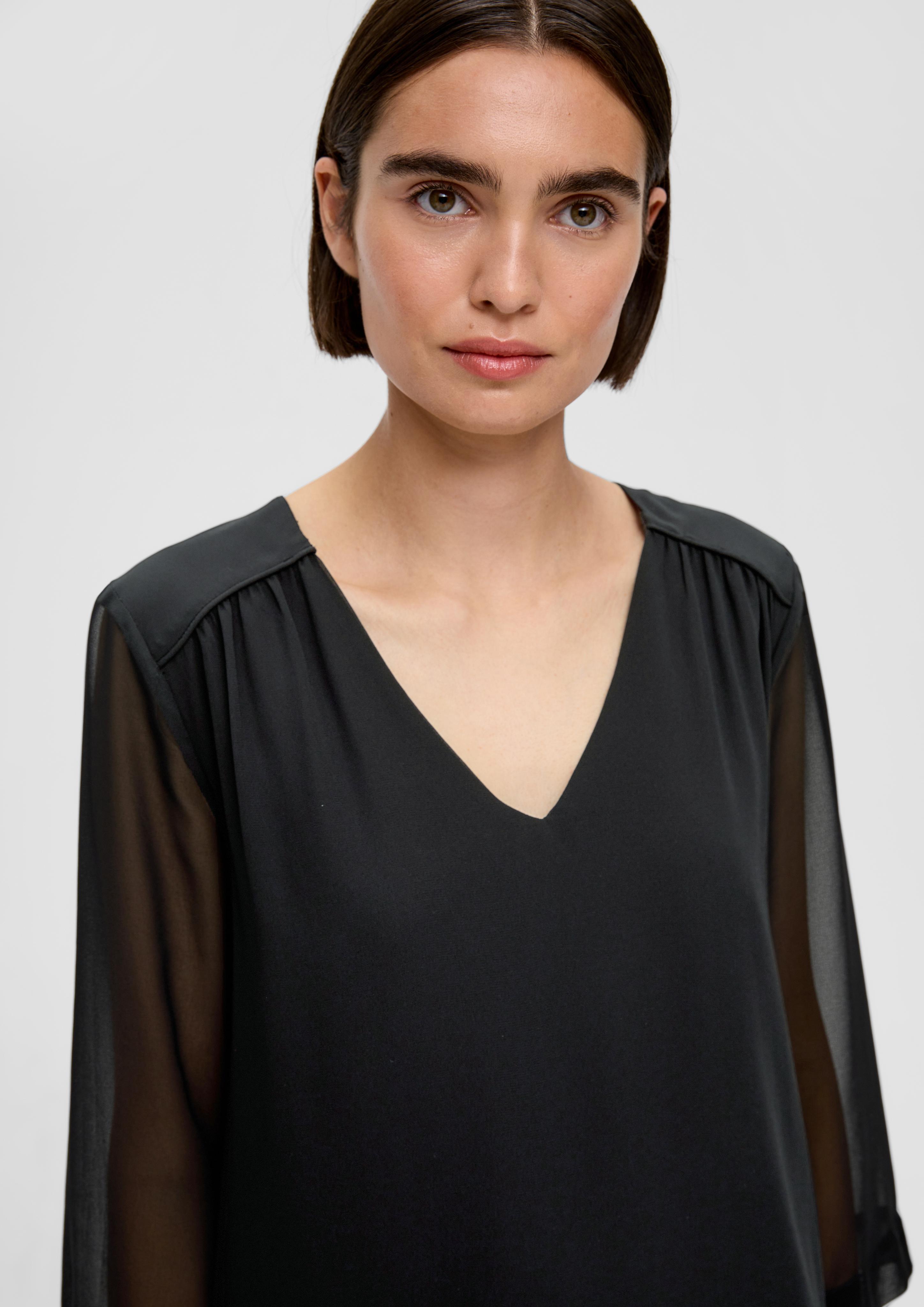 Chiffonbluse mit Viskosefutter  2136584-9999