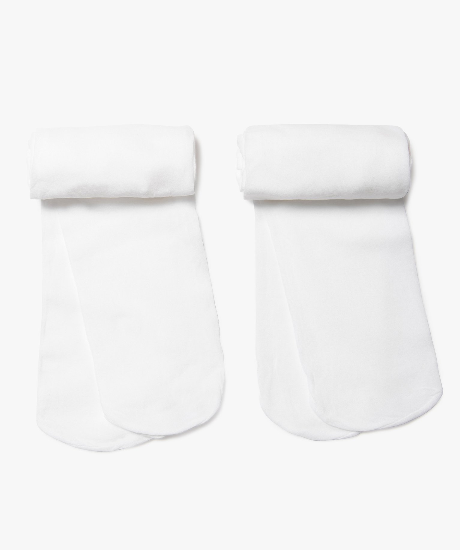 Collants fille semi-opaques unis (lot de 2) blanc | GEMO