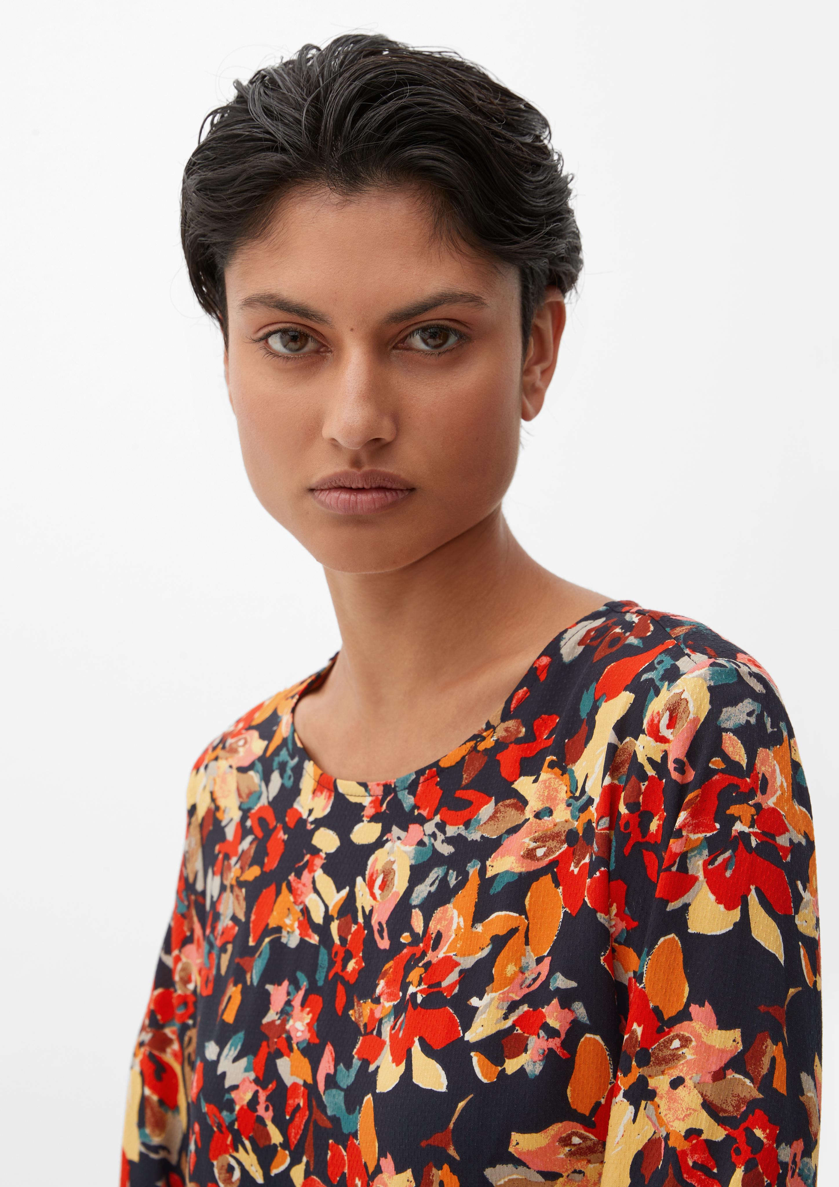 Gemustertes Kleid mit Volant  2120533-59A0