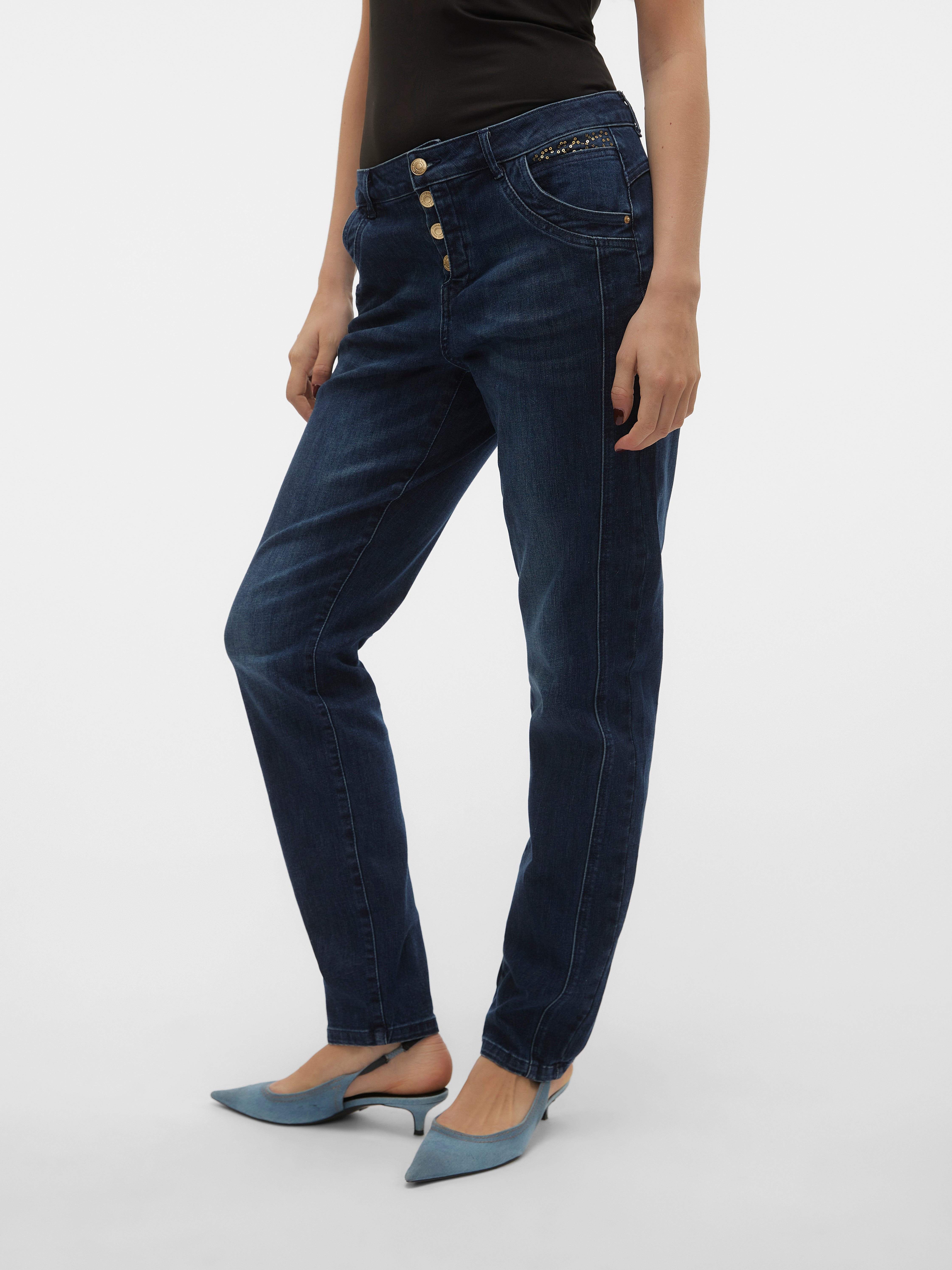 VMMINE Mid Rise Gerade geschnitten Jeans