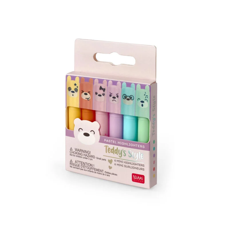 Sada 6 mini zvýrazňovačov - Teddy's Style