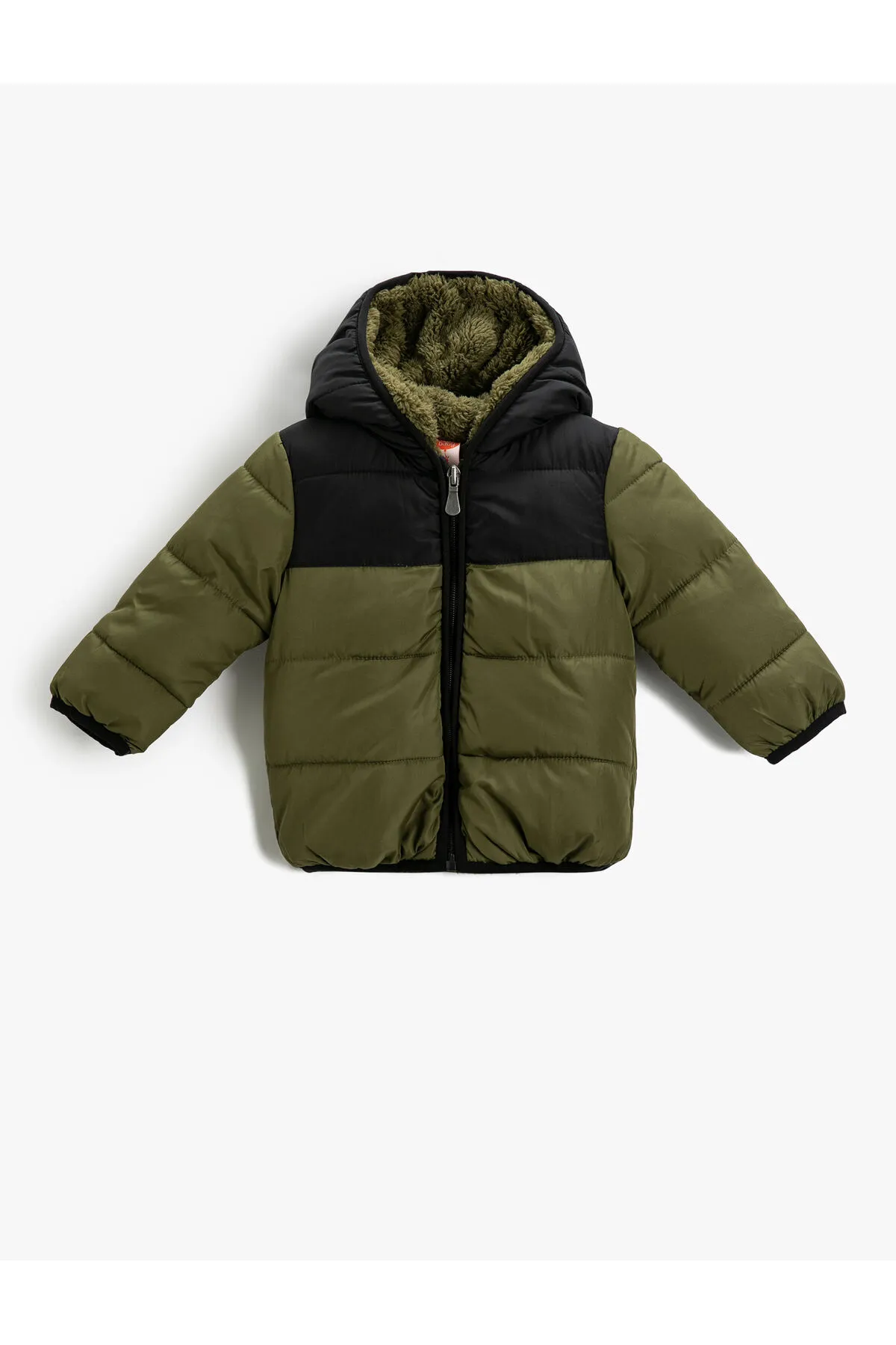 Koton  Pufferjacke mit Kapuze, Plüschfutter und Reißverschluss